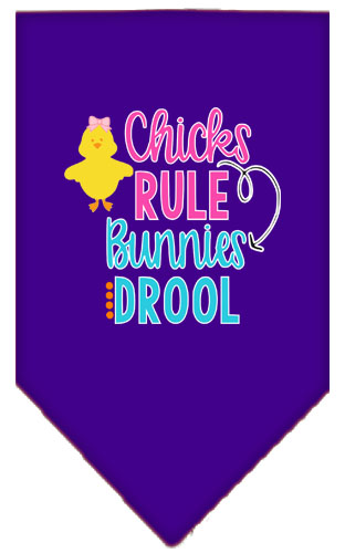 Chicks Rule Screen Print Bandana Purple Small